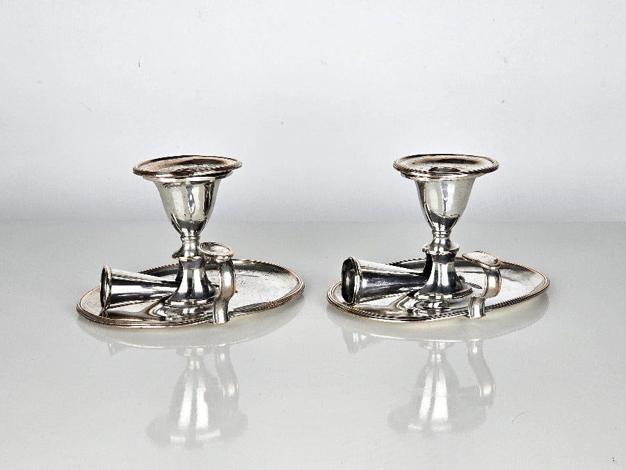 Pair of Silver Candle Chambersticks