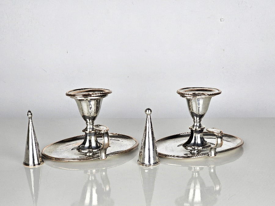 Pair of Silver Candle Chambersticks