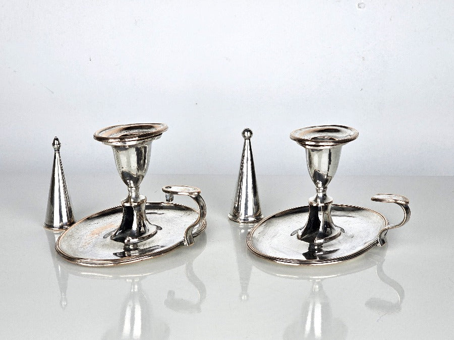 Antique silver chambersticks