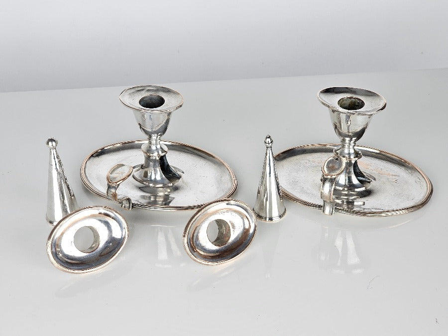 Pair of Silver Candle Chambersticks