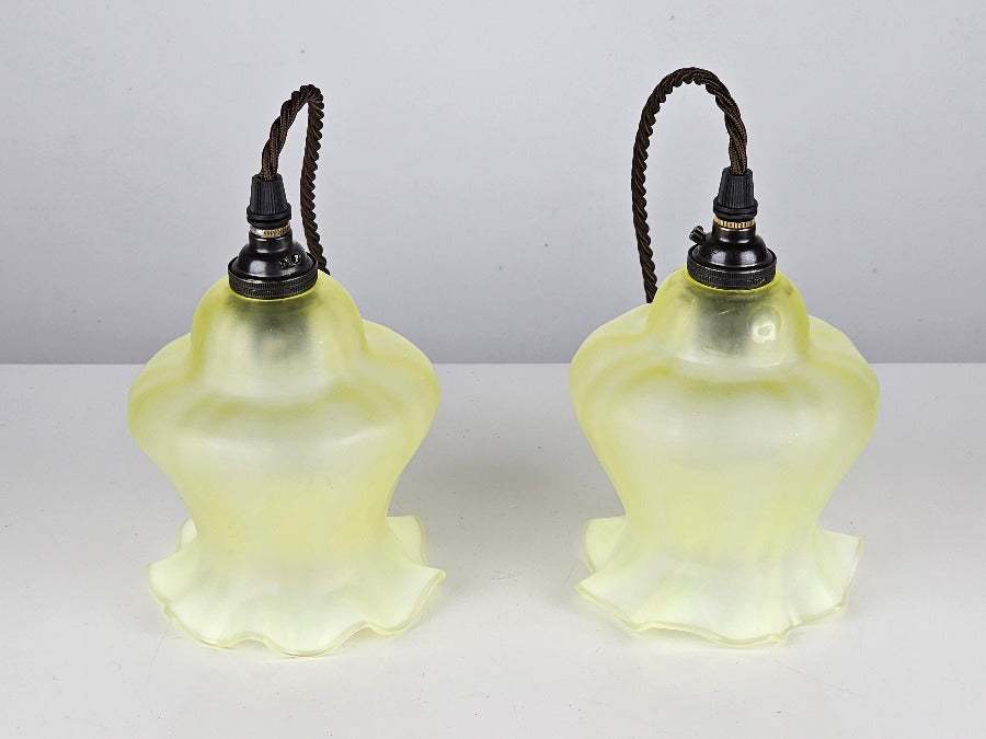antique vaseline glass pendant lamps