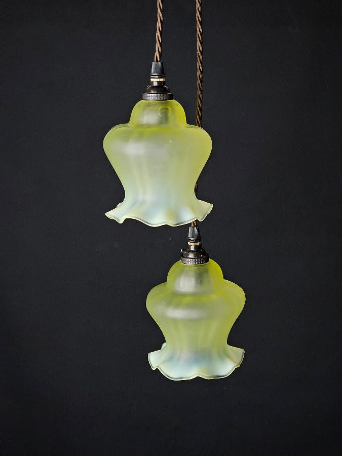 antique vaseline glass pendant lamps
