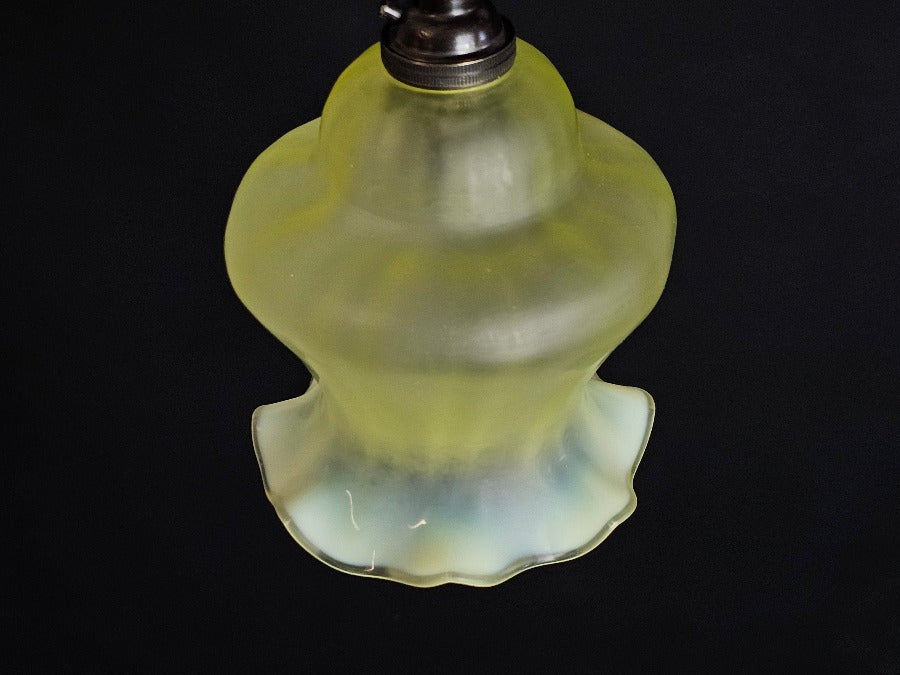 Antique Vaseline Glass Pendant Lamps