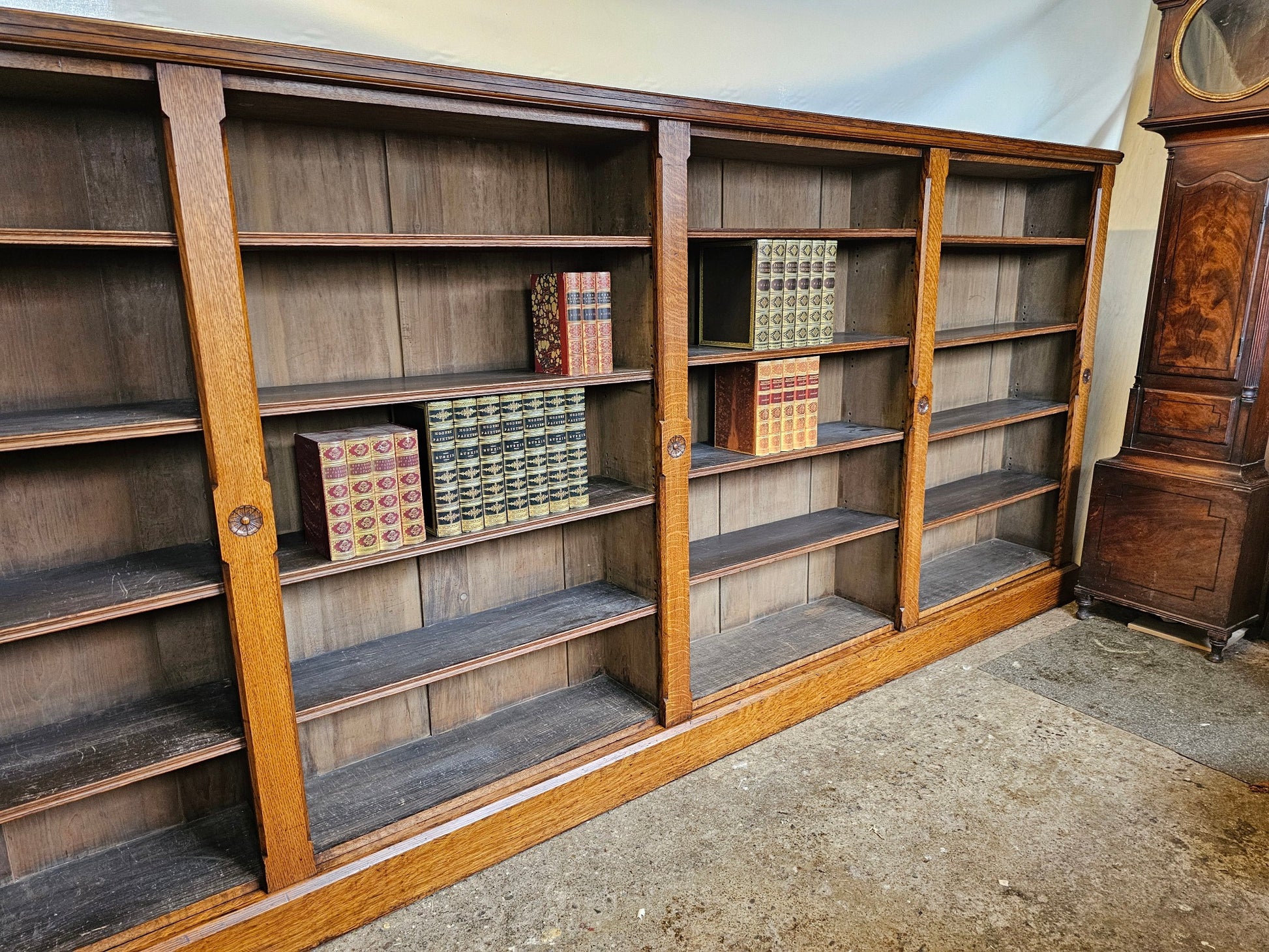 Antique large oak bookcase