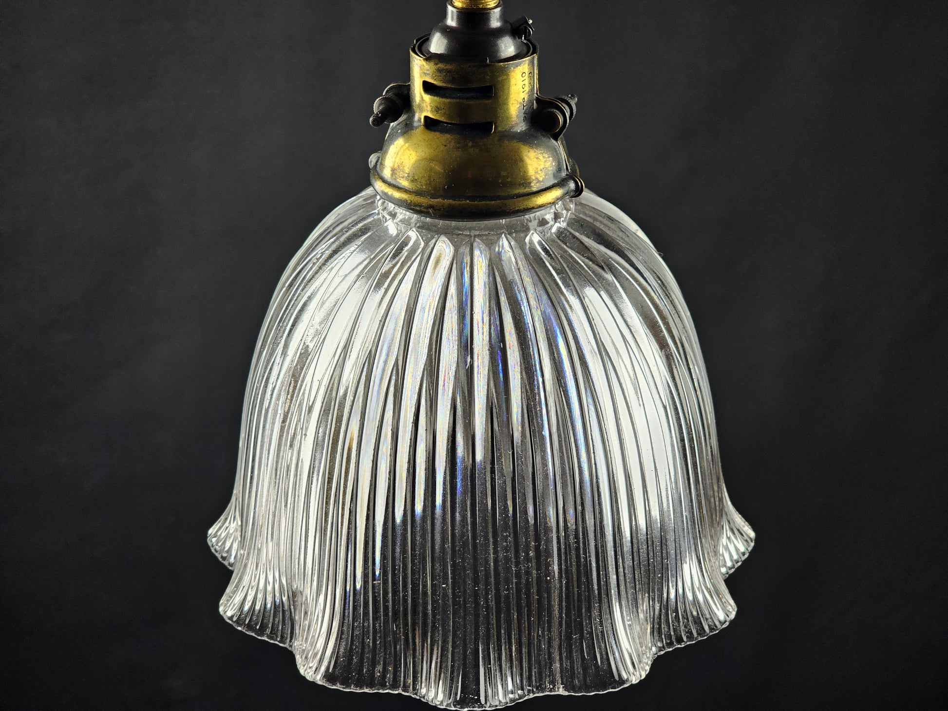 antique holophane glass light