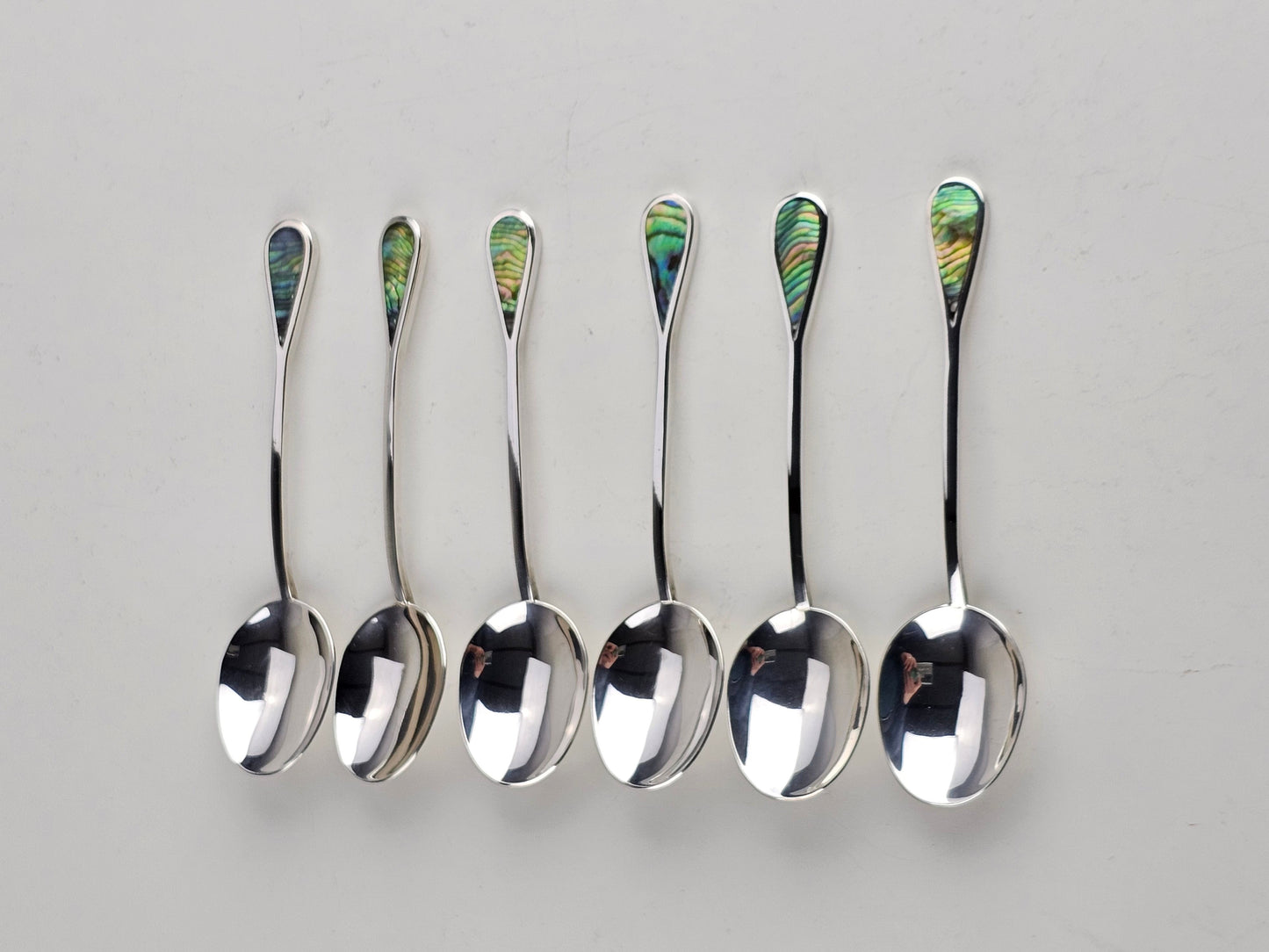 Vintage abalone & silver spoons