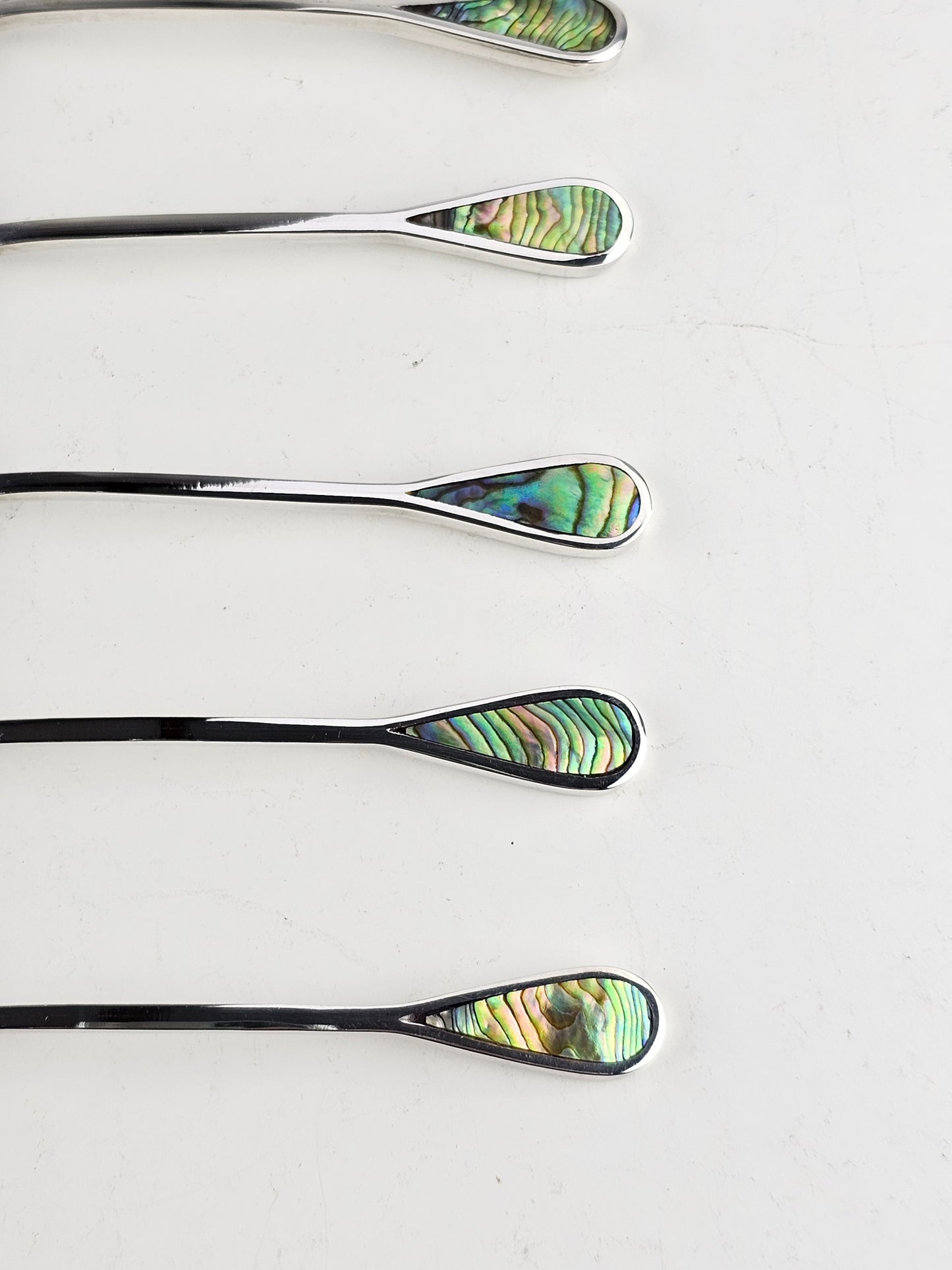 Silver & Abalone Shell Coffee Spoons