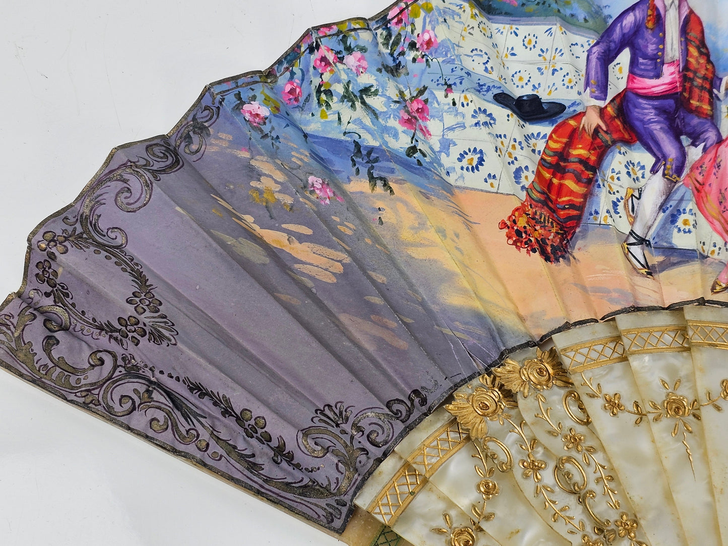 Antique hand painted Fan
