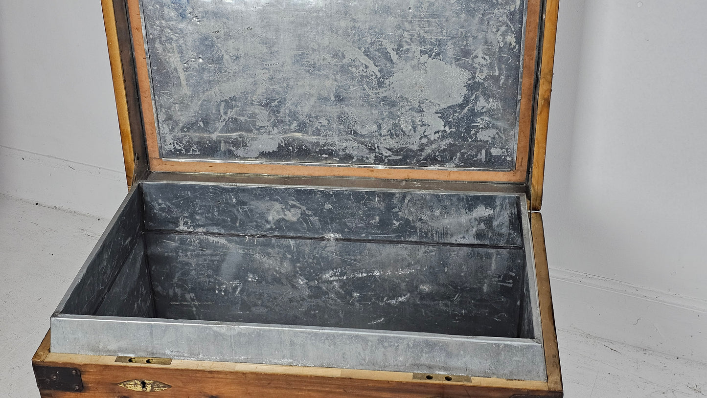 Antique Steamer Trunk - Silver Chest
