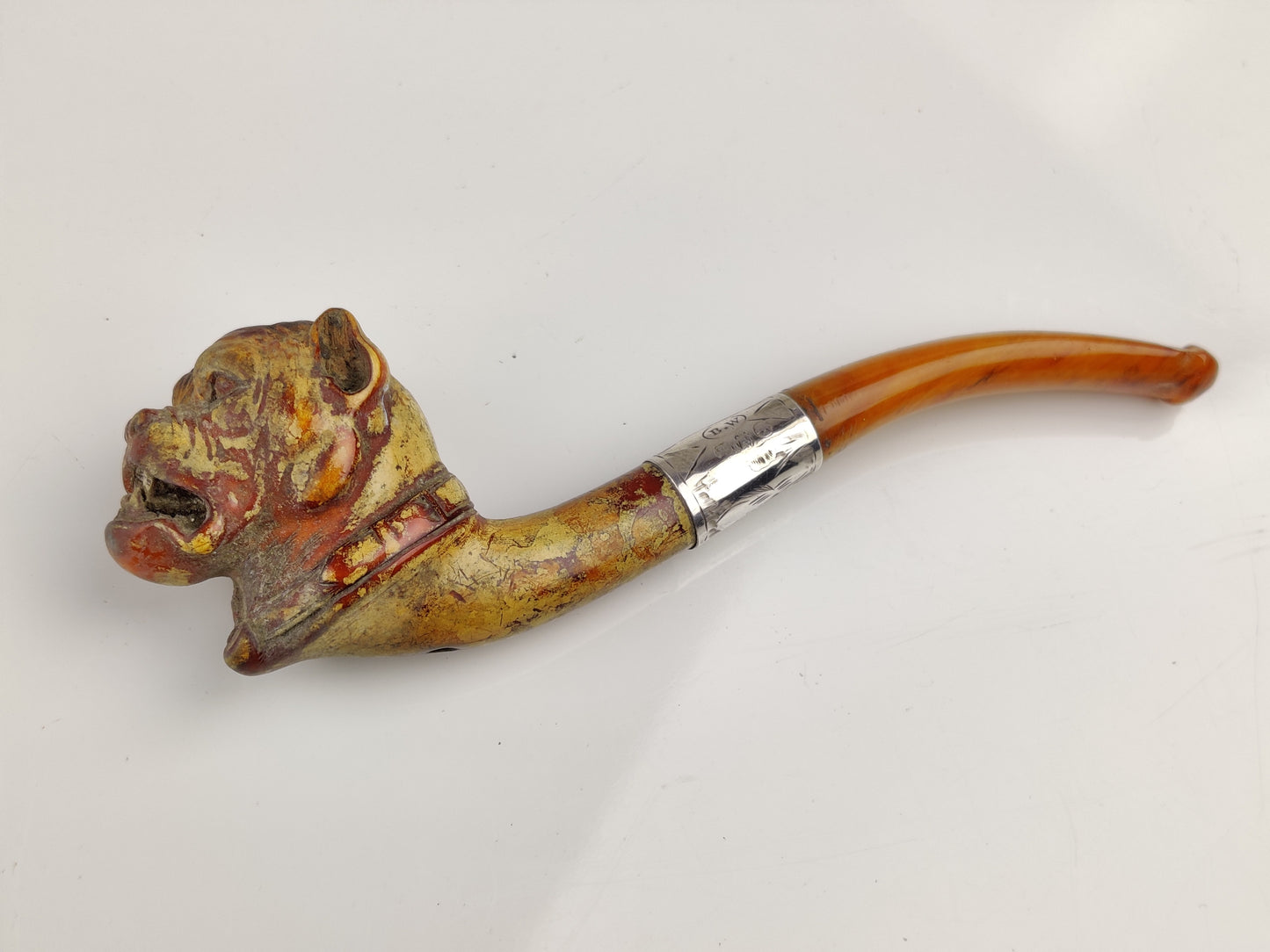 Carved Meerschaum "Bulldog" Pipe