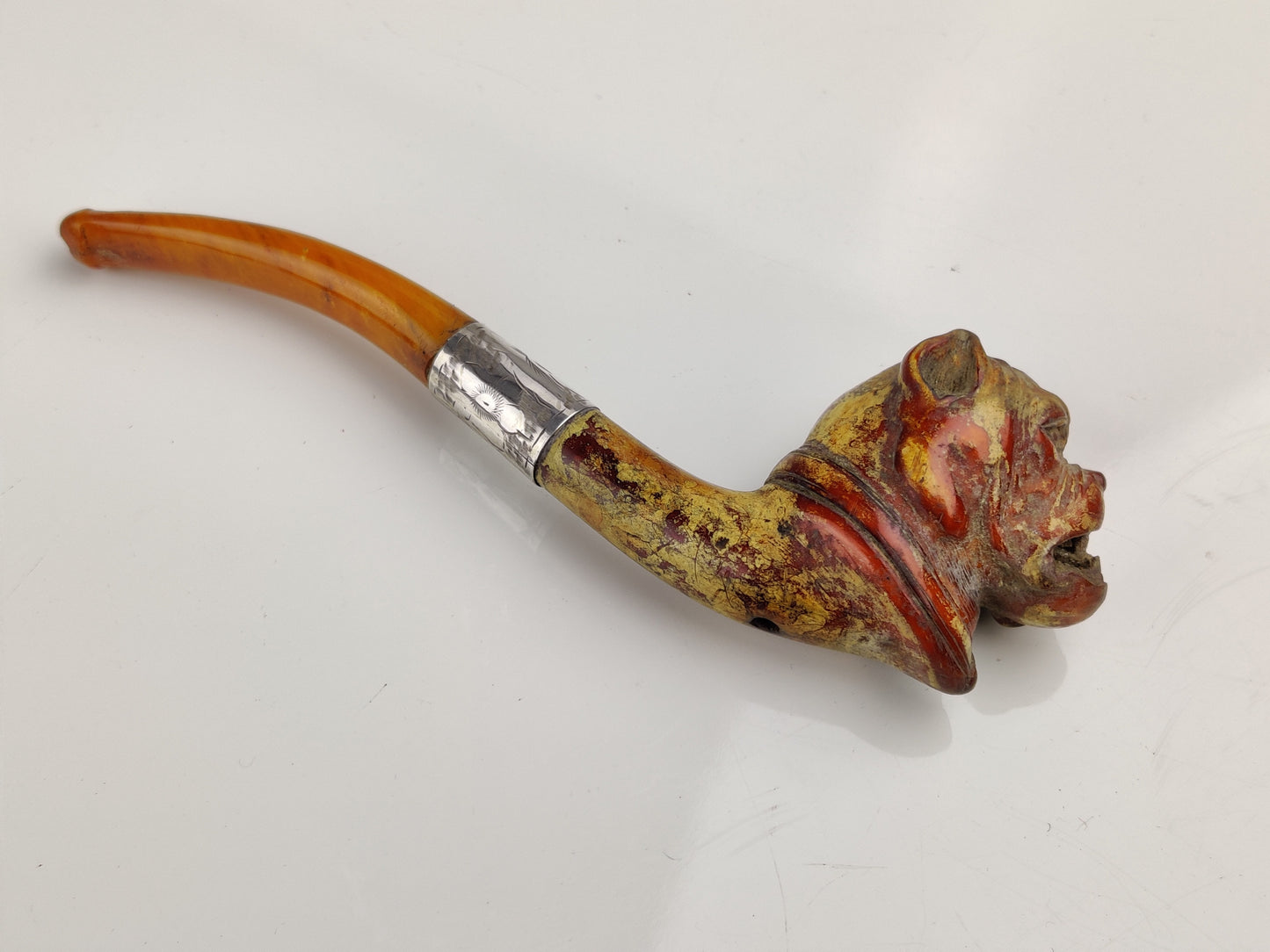 Carved Meerschaum "Bulldog" Pipe