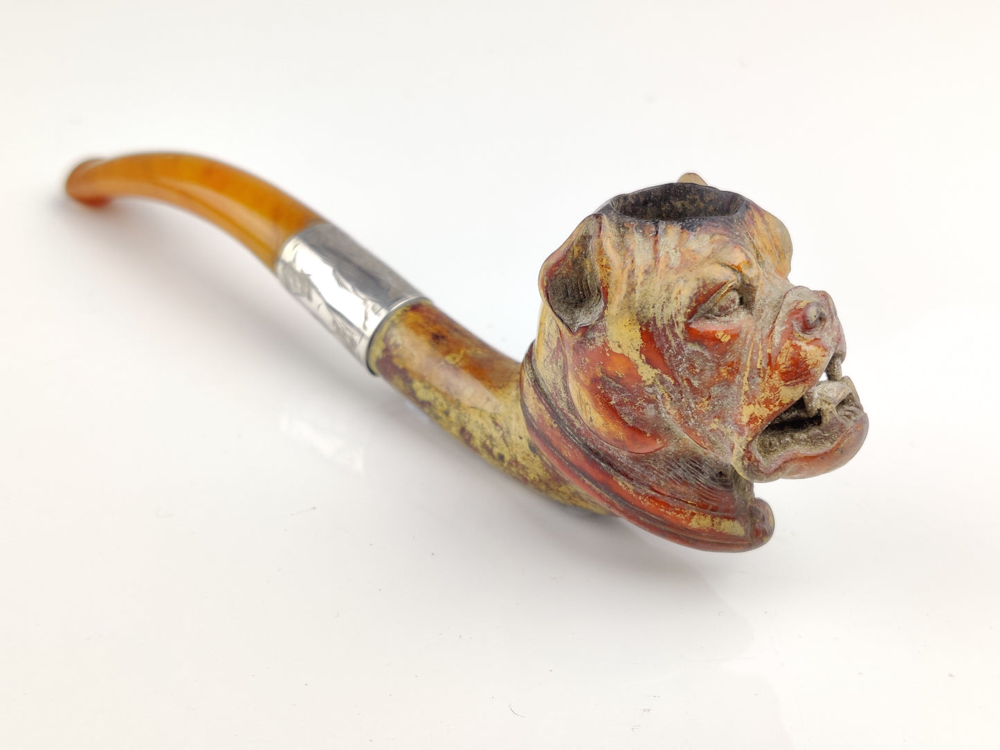 Carved Meerschaum "Bulldog" Pipe