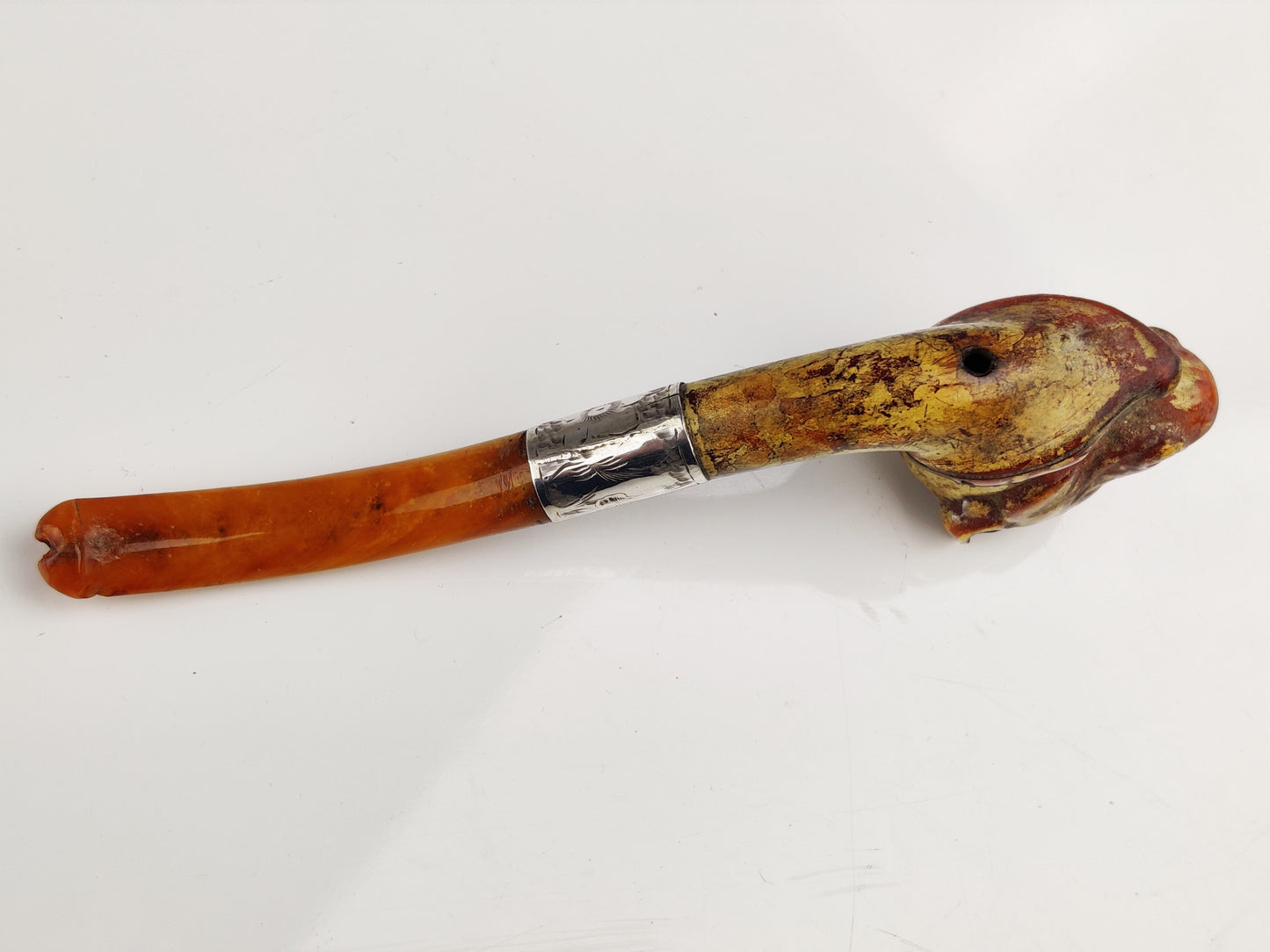 Carved Meerschaum "Bulldog" Pipe