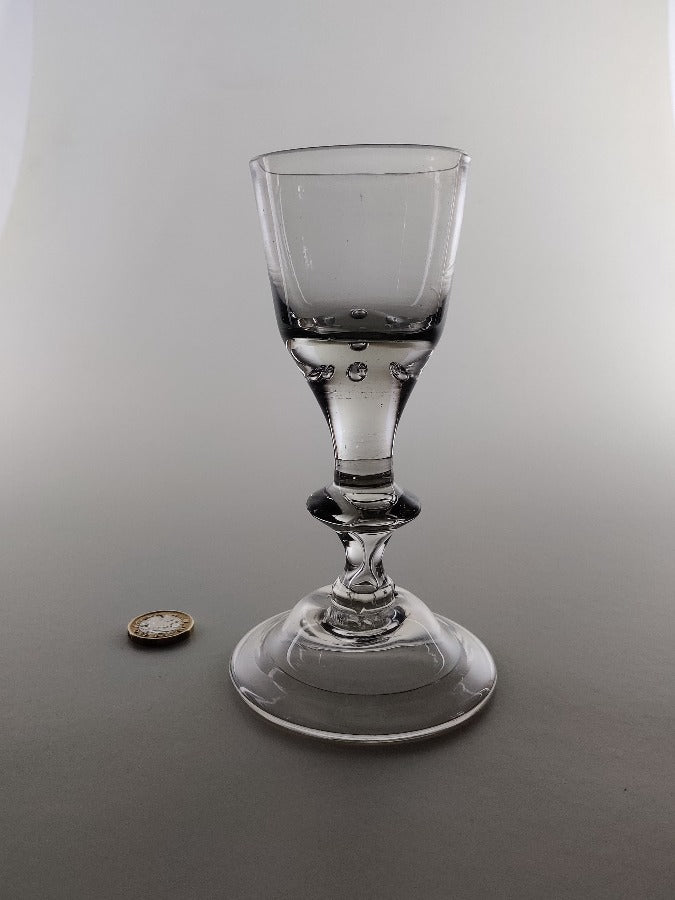 English Georgian Large Baluster Wine Glass