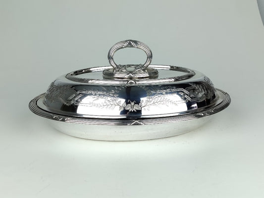 silver plate entrée dish