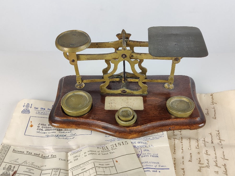 Edwardian Brass Postal Scales