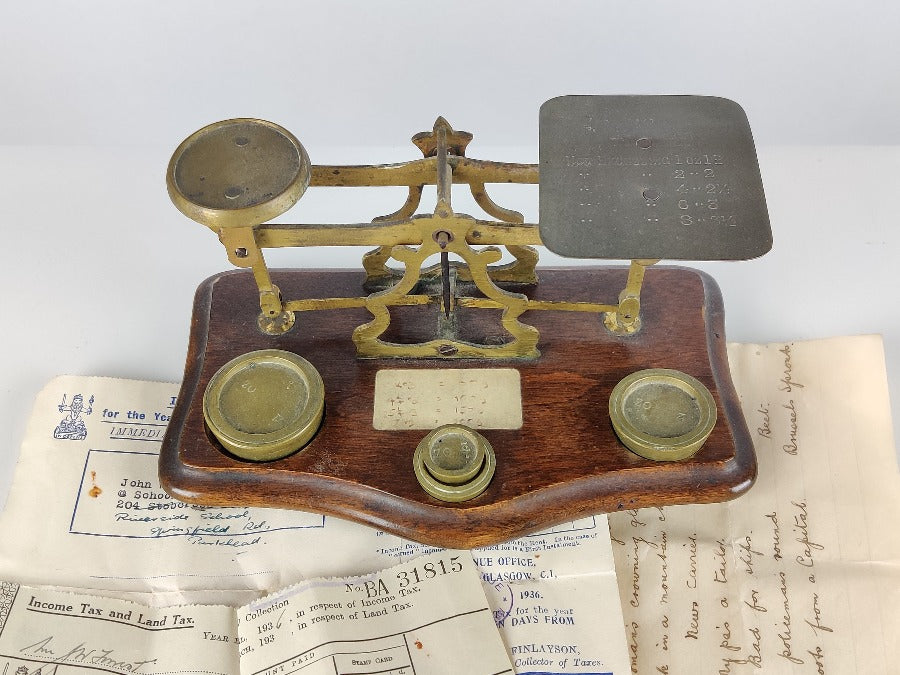 Edwardian Brass Postal Scales
