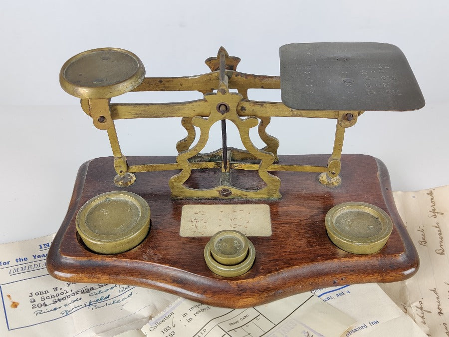 Edwardian Brass Postal Scales