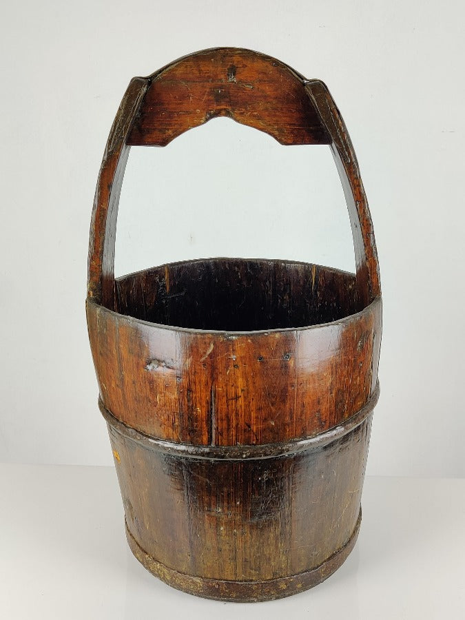 vintage wooden bucket