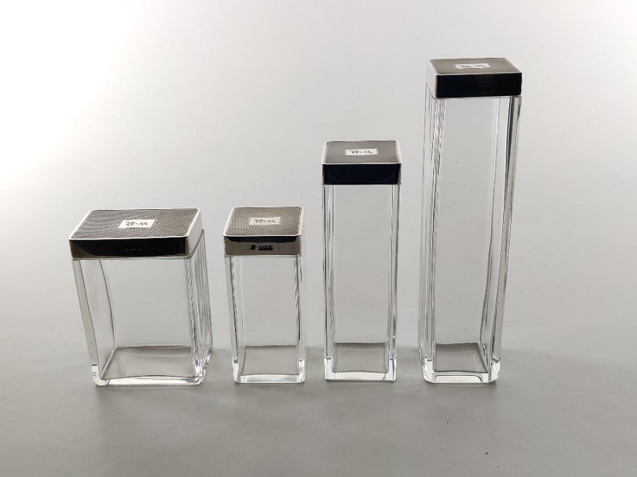 Art Deco Silver Topped Vanity Bottles