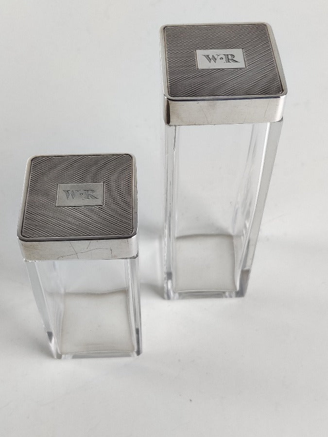 Art Deco Silver Topped Vanity Bottles