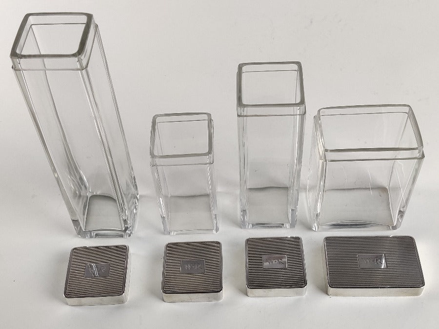 Art Deco Silver Topped Vanity Bottles