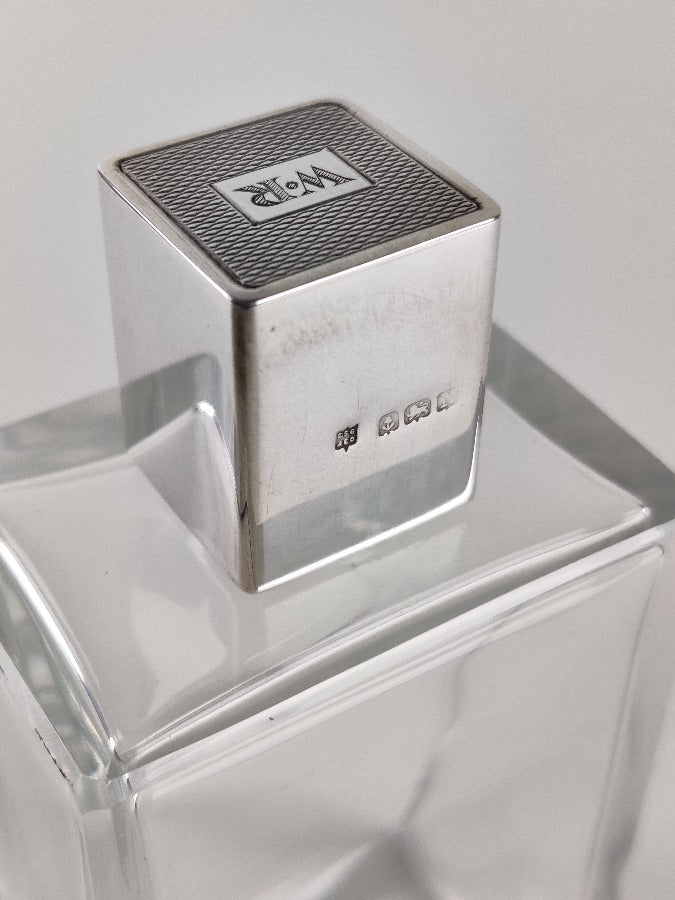 Art Deco Silver Topped Scent/Cologne Bottle