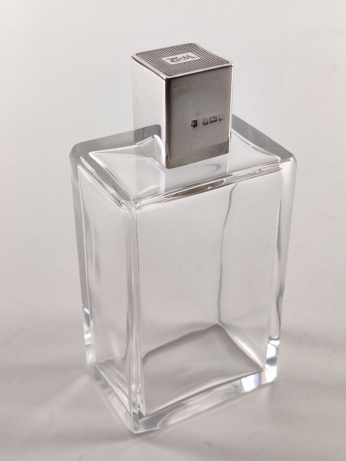 Art Deco Silver Topped Scent/Cologne Bottle