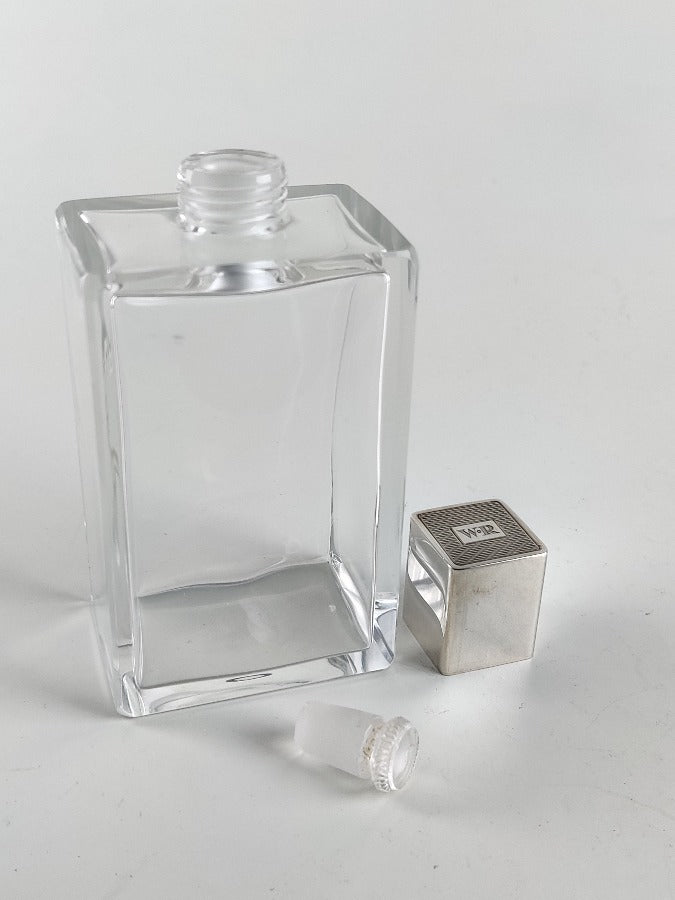 Art Deco Silver Topped Scent/Cologne Bottle