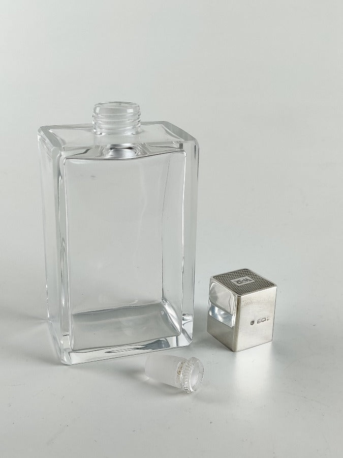 Art Deco Silver Topped Scent/Cologne Bottle