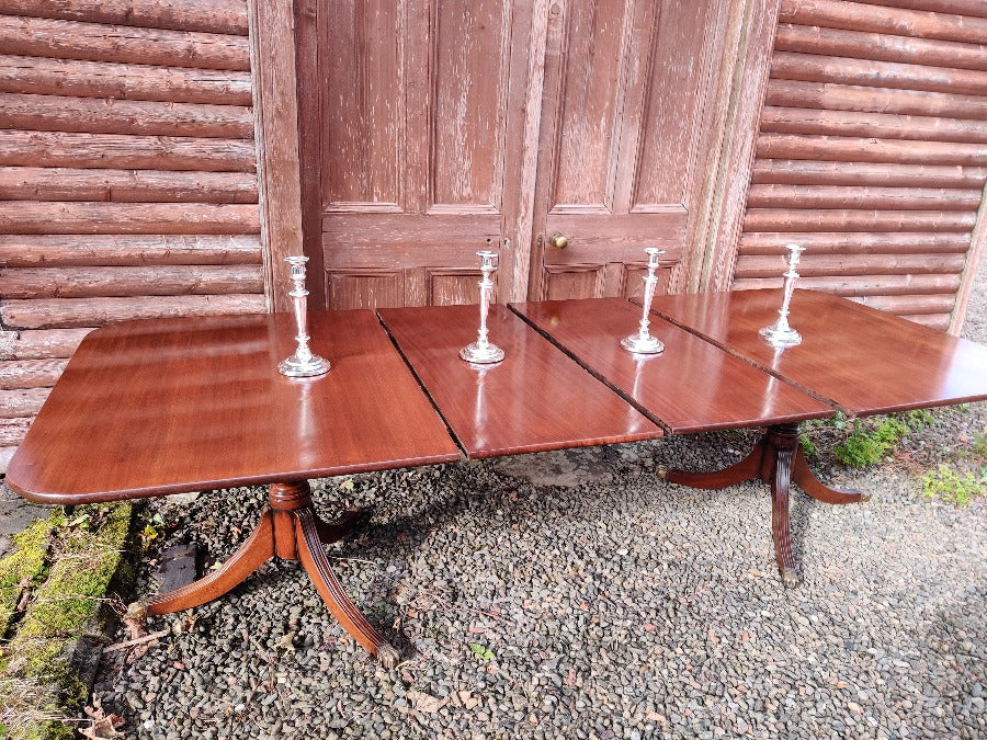 Large Georgian Style Twin Pedestal Dining Table