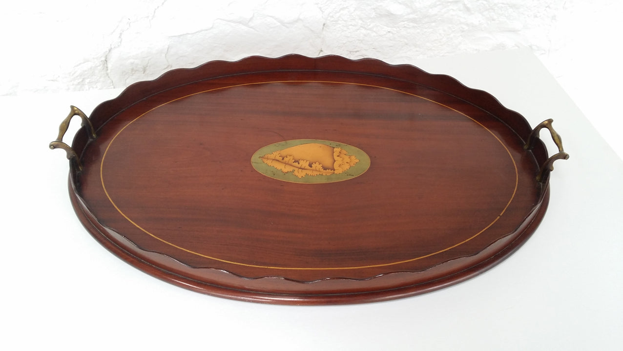 Wooden oval tray