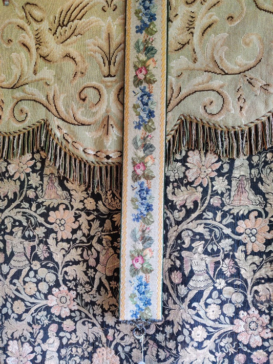 Vintage Needlepoint Bell Pull
