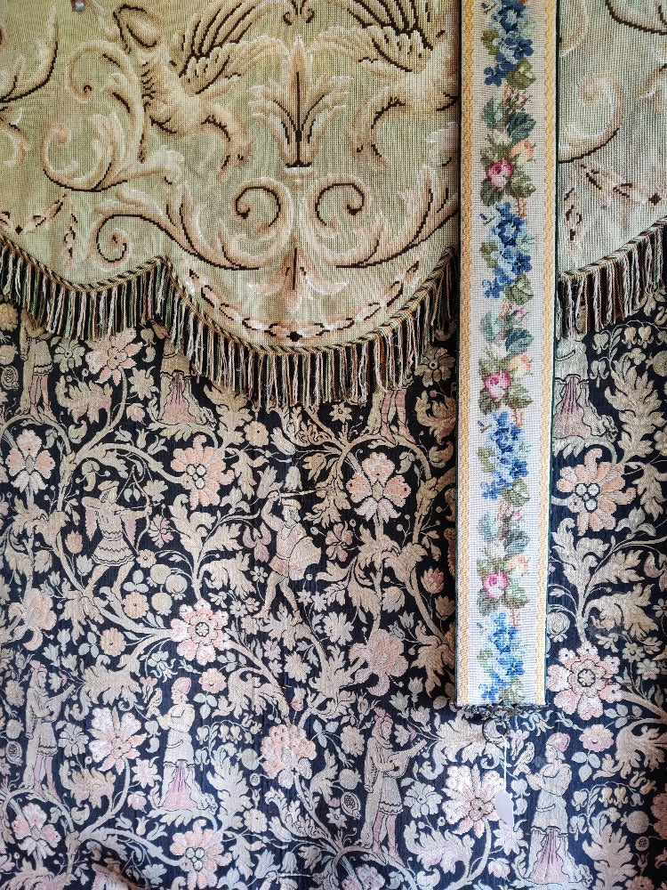 Vintage Needlepoint Bell Pull