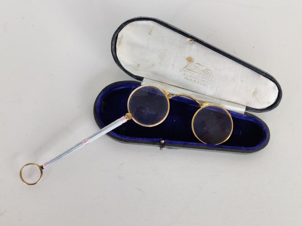 Vintage Enamel and Gilt Lorgnette