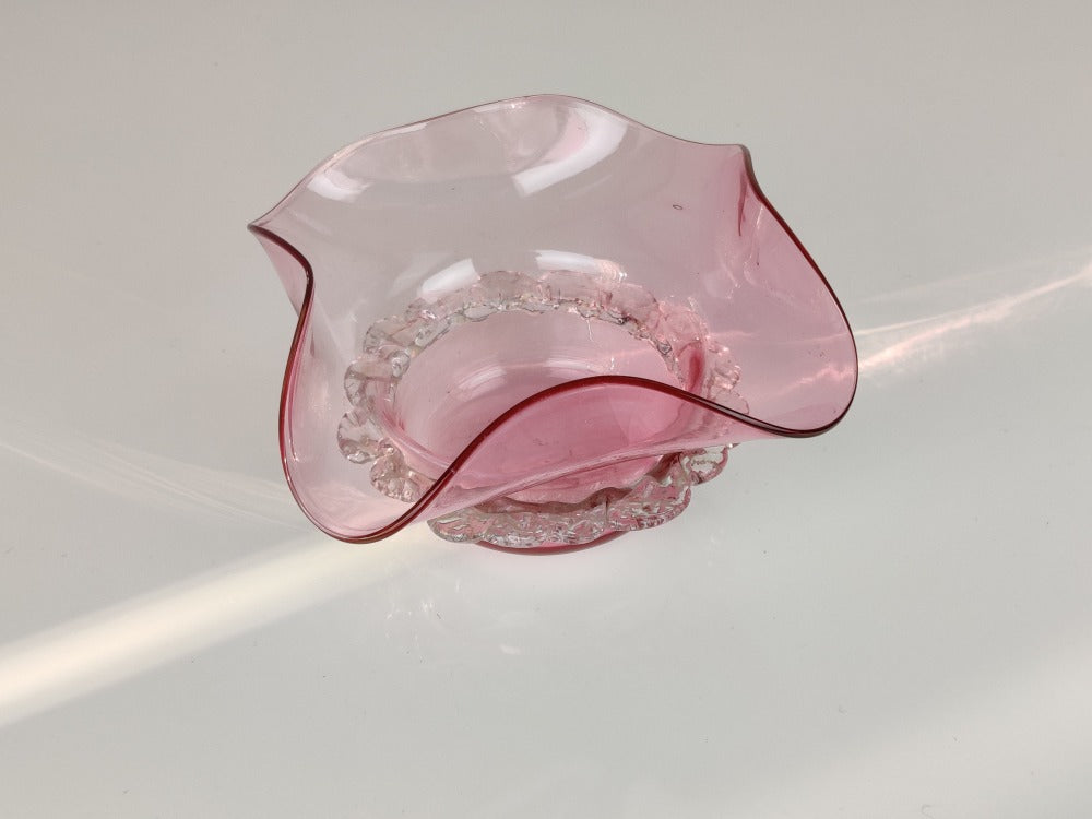 Vintage Cranberry Glass Dish