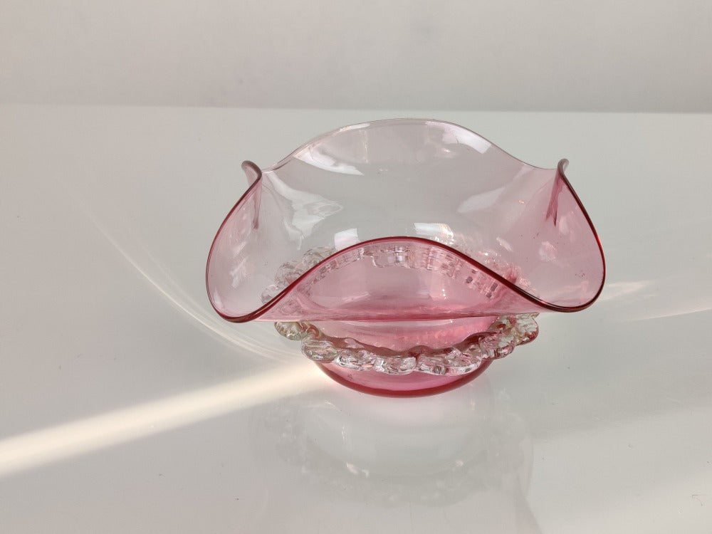Vintage Cranberry Glass Dish