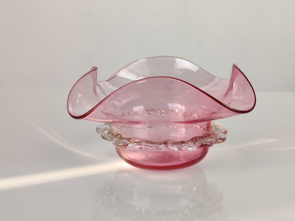 Vintage Cranberry Glass Dish
