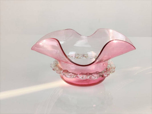 Vintage Cranberry Glass Dish