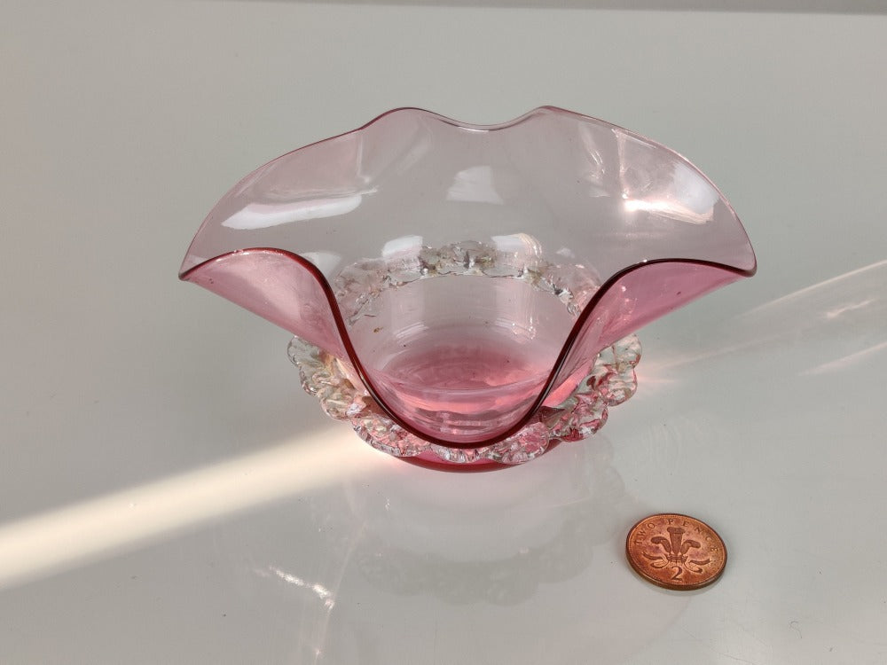 Vintage Cranberry Glass Dish