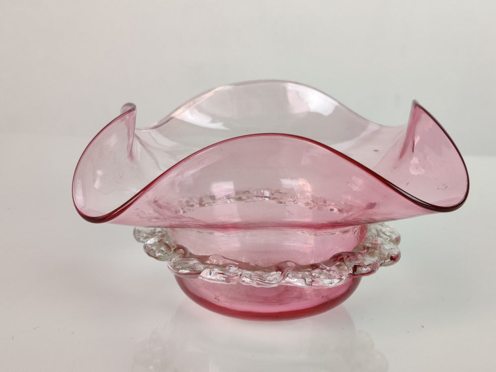 Vintage Cranberry Glass Dish