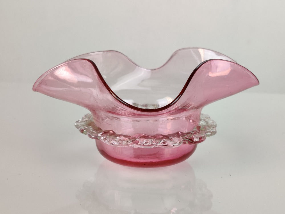 Vintage Cranberry Glass Dish