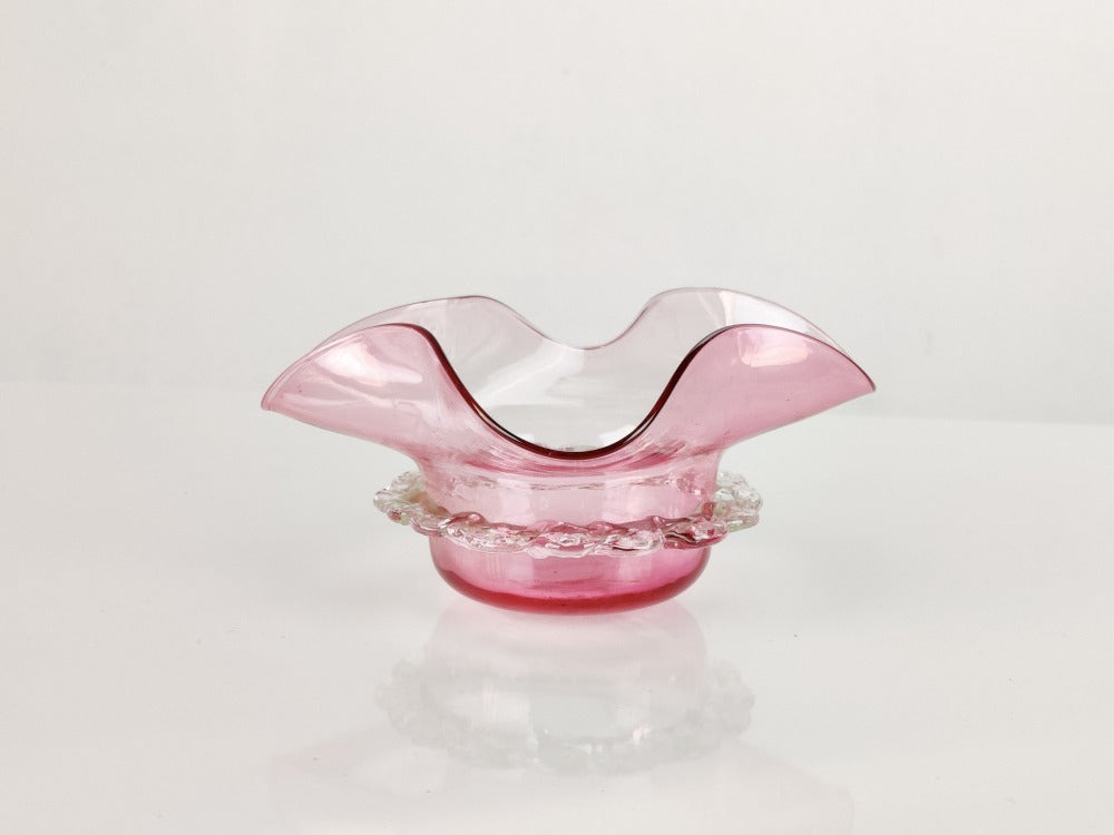 Vintage Cranberry Glass Dish