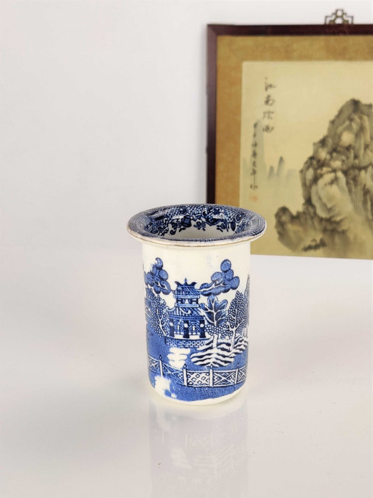Vintage Blue & White Brush Pot