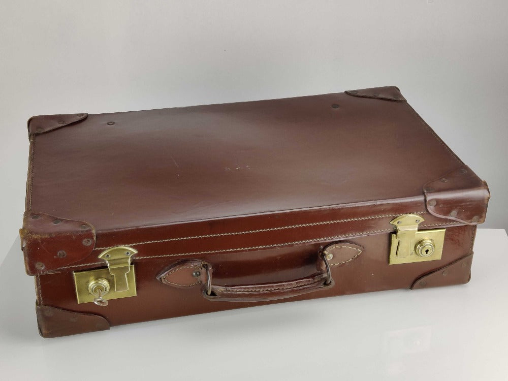 Large Leather Vintage Suitcase