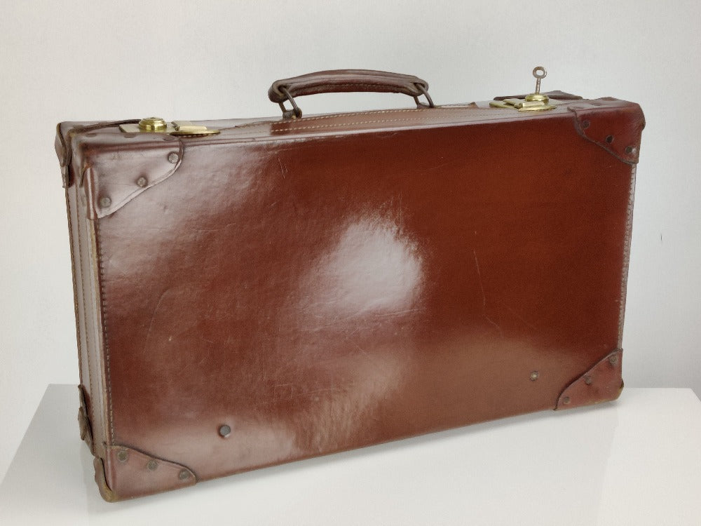 Large Leather Vintage Suitcase