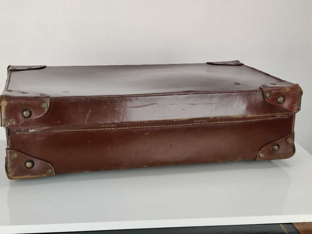 Large Leather Vintage Suitcase