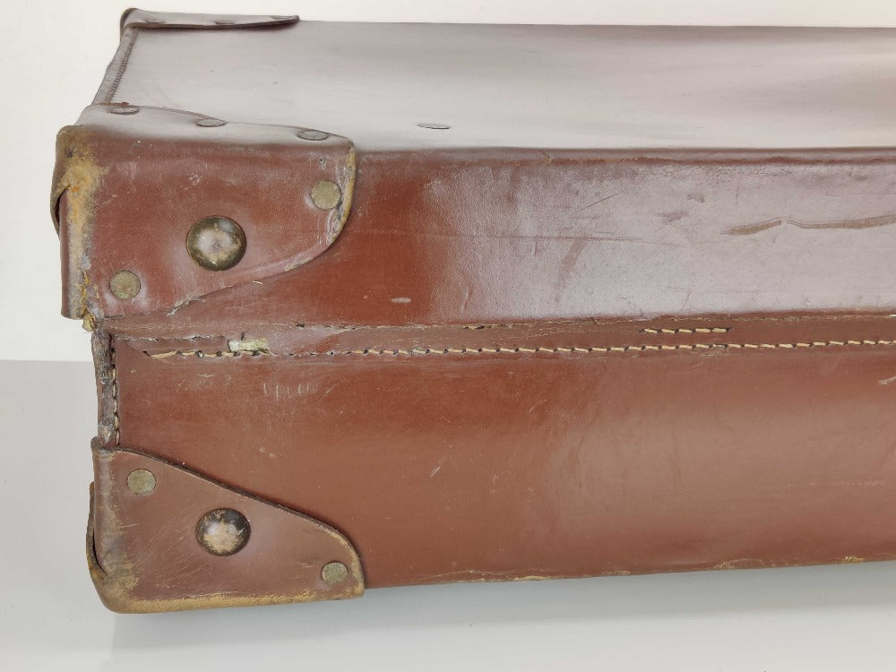 Large Leather Vintage Suitcase