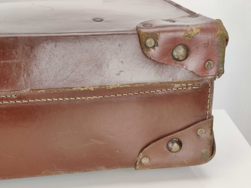 Large Leather Vintage Suitcase