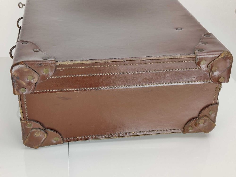 Large Leather Vintage Suitcase